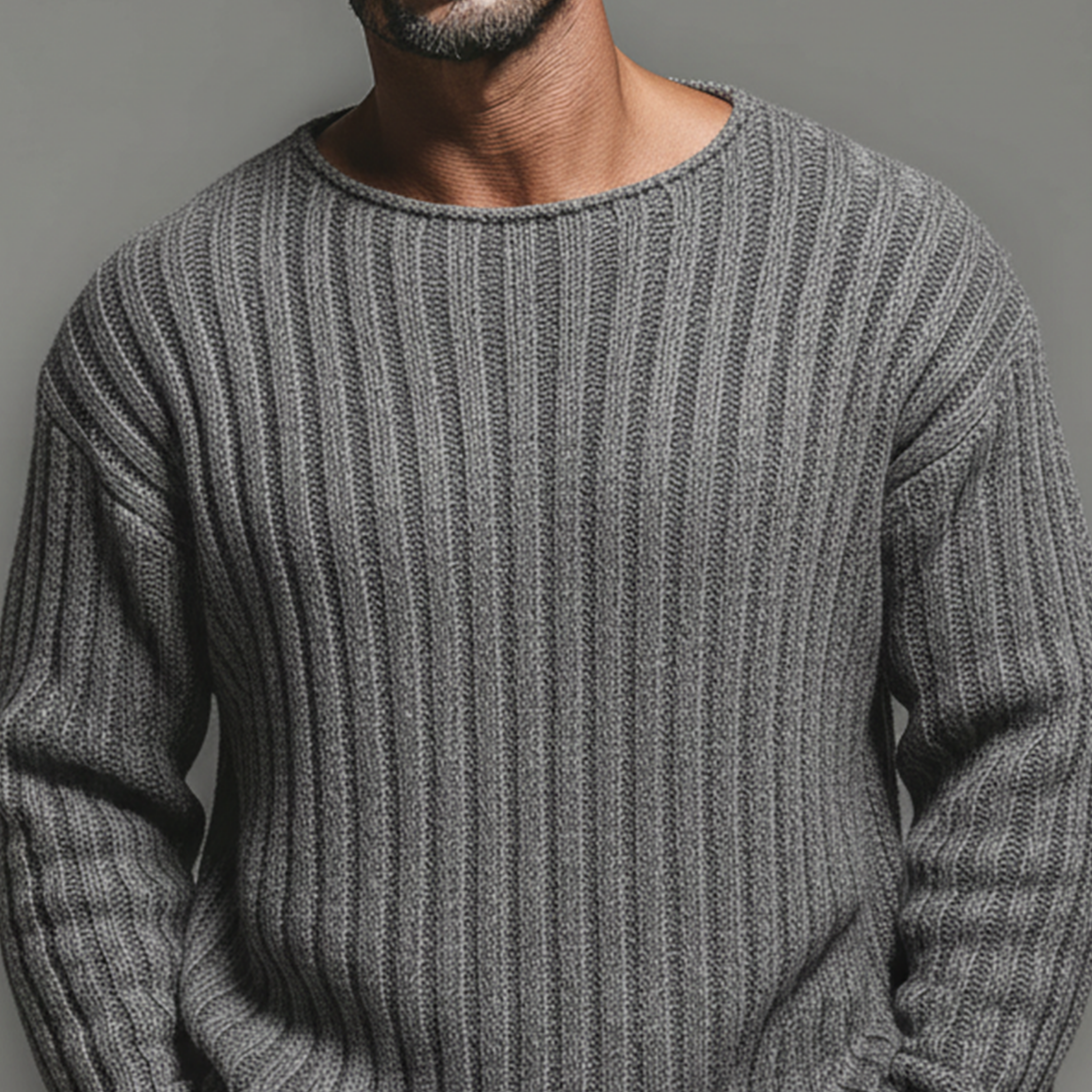 Men's Classic Casual Rugged Style Crew Neck Sweater MTA2730K0K