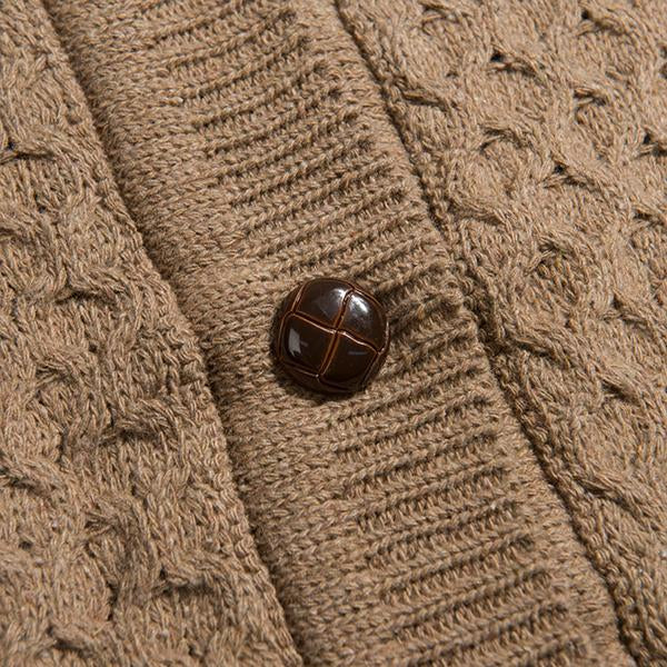 Men's V-Neck Twisted Knit Single Breasted Vest 41270854M