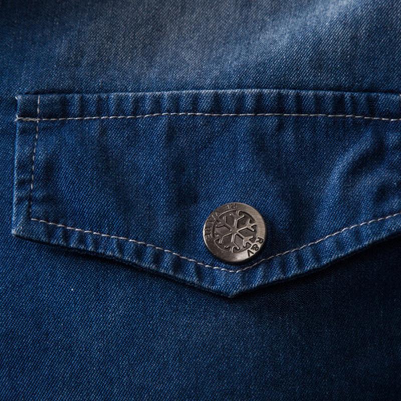 Men's Washed Denim Long Sleeve Shirt 38818803X