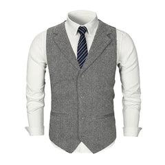 Men's Vintage Lapel Slim Single Breasted Suit Vest 38261597M