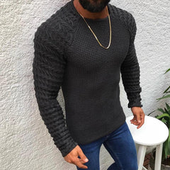 Men's Solid Color Long Sleeve Round Neck Pullover 82433300X