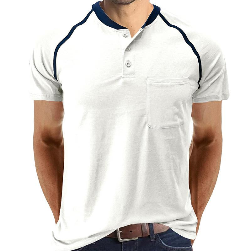 Men's Solid Color Raglan Short Sleeve T-Shirt 74147452Y