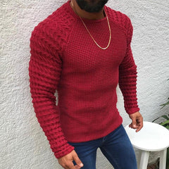Men's Solid Color Long Sleeve Round Neck Pullover 82433300X