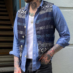 Men's Retro Casual Ethnic Style Printed Vest 27154104TO