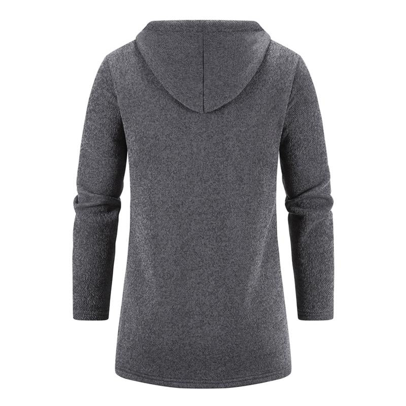 Men's Fleece Chenille Solid Color Knitted Cardigan 89853771U