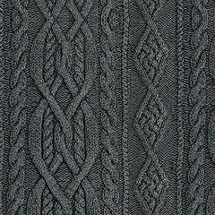 Men's Vintage Stand Collar Pullover Twisted Textured Knitted Sweater 48552196X