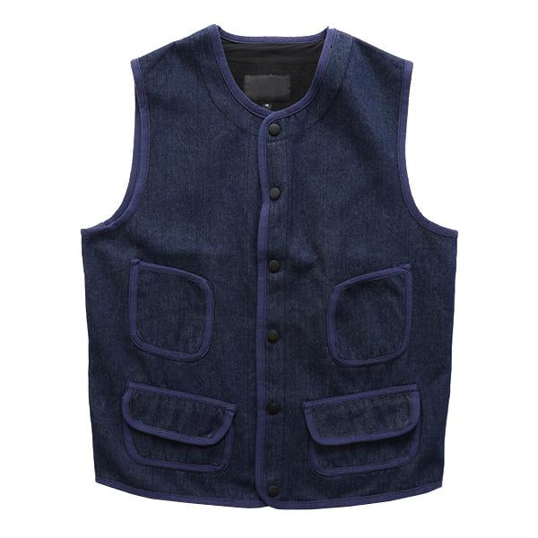 Men's Vintage Thin Fleece Workwear Denim Vest 89962464M