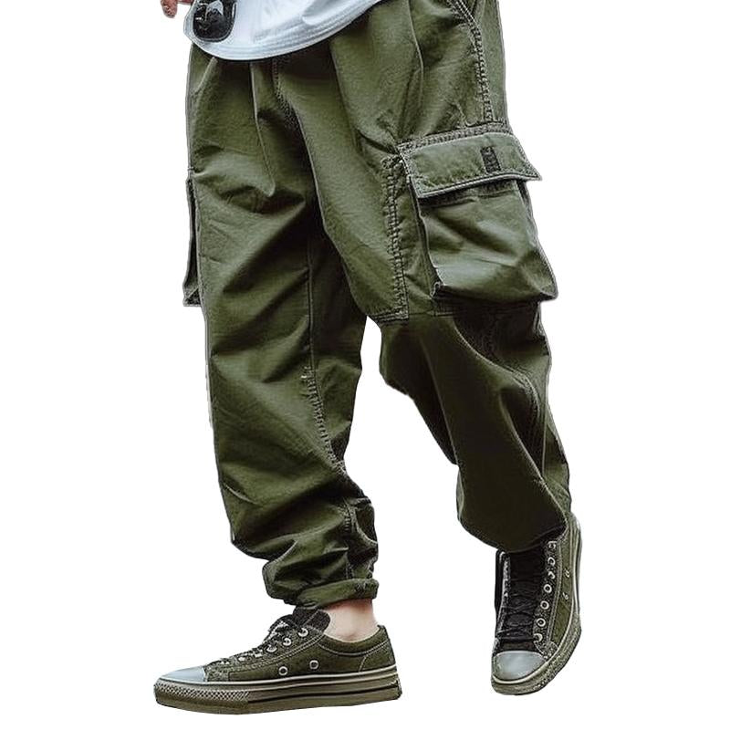Men's Casual Outdoor Multi-pocket Cotton Cargo Pants 53284678M