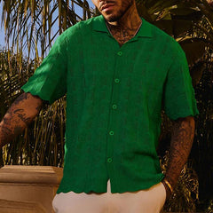 Men's Vintage Loose Short Sleeve Knit T-Shirt Sweater 54114296Y