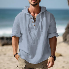 Men's Solid Color Pullover Long Sleeve Hoodie 73000430X