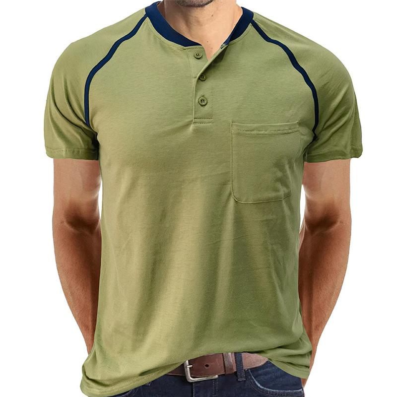 Men's Solid Color Raglan Short Sleeve T-Shirt 74147452Y