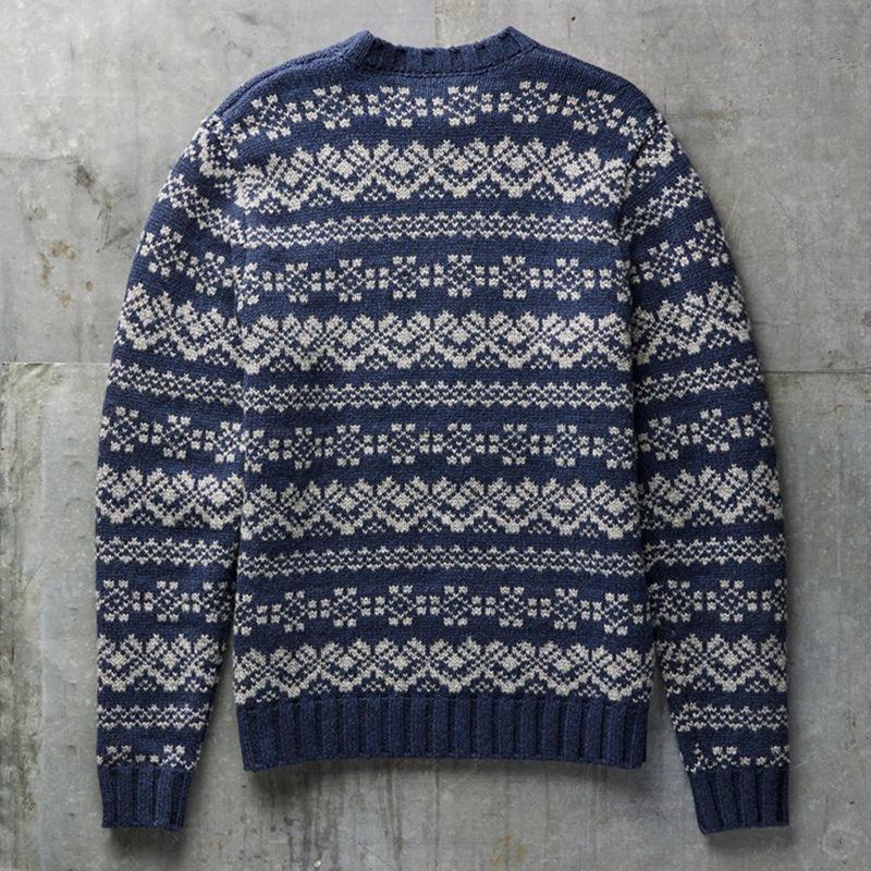 Men's Temperament Long Sleeve Pullover Jacquard Bottoming Sweater