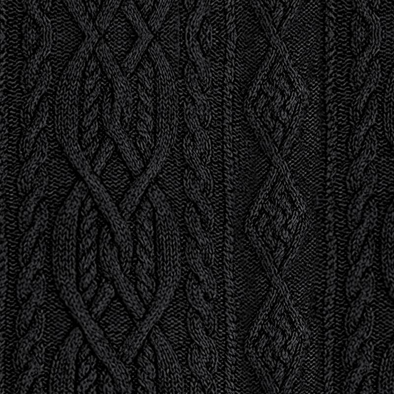 Men's Vintage Stand Collar Pullover Twisted Textured Knitted Sweater 48552196X