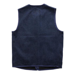 Men's Vintage Thin Fleece Workwear Denim Vest 89962464M