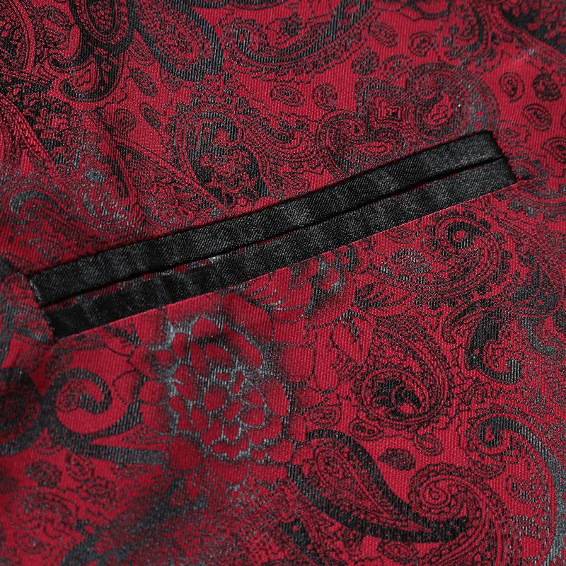 Men'S Vintage Single-Breasted Green Fruit Collar Suit Vest 57342905Y