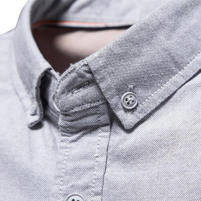 Men's Solid Color Short Sleeve Lapel Shirt 05430490X