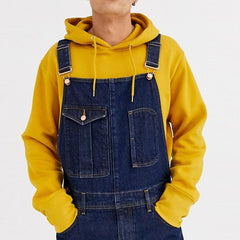 Men's Vintage Multi-Pocket Denim Overalls 88942737Y