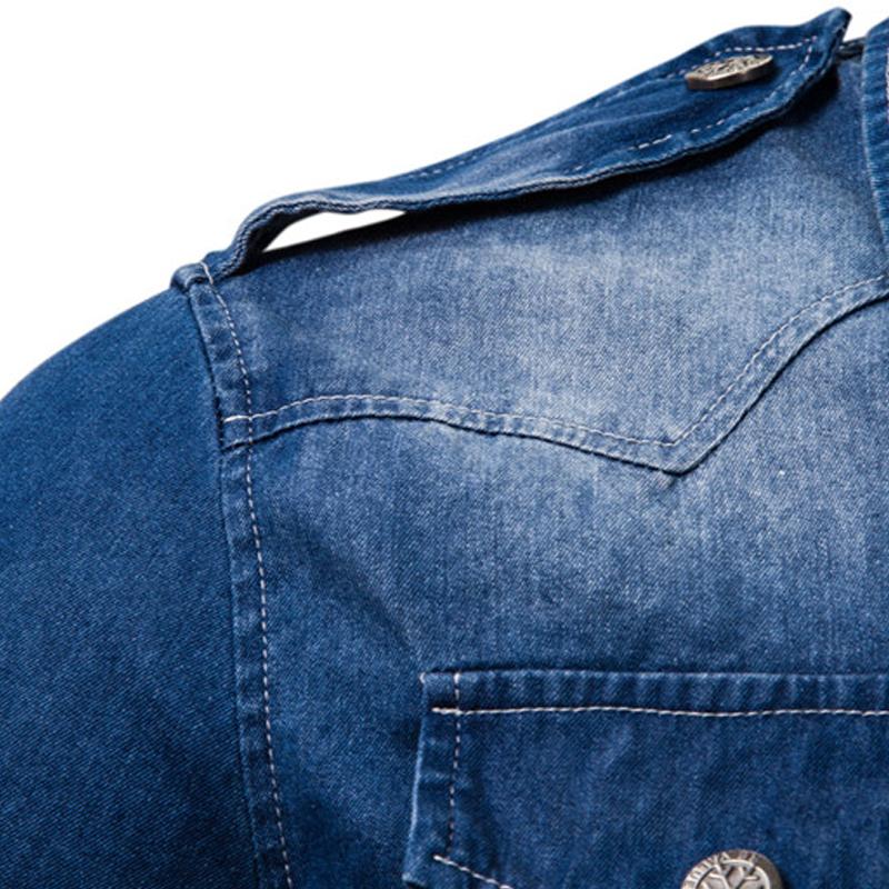 Men's Washed Denim Long Sleeve Shirt 38818803X