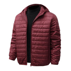 Men's Solid Color Casual Hooded Short Cotton Jacket 22653239X