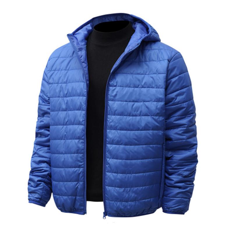 Men's Solid Color Casual Hooded Short Cotton Jacket 22653239X