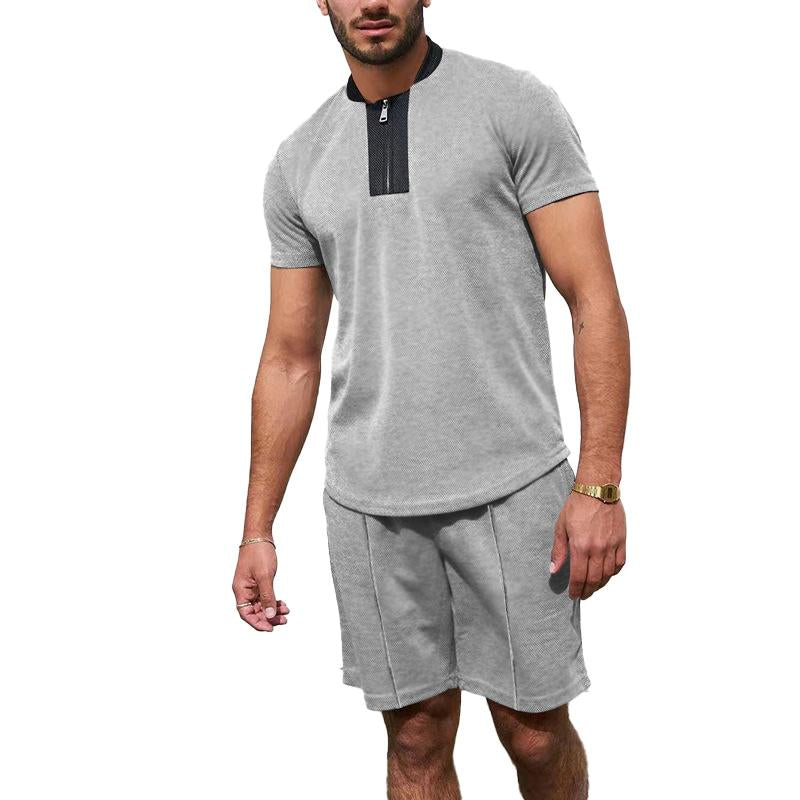 Men's Waffle Panel Stand Collar Tracksuit 14596157X