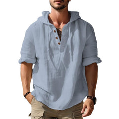 Men's Solid Color Pullover Long Sleeve Hoodie 73000430X