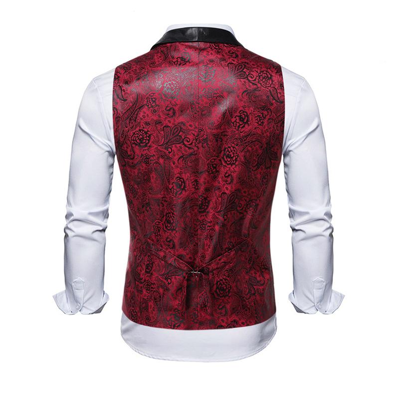 Men'S Vintage Single-Breasted Green Fruit Collar Suit Vest 57342905Y