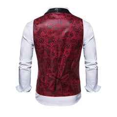 Men'S Vintage Single-Breasted Green Fruit Collar Suit Vest 57342905Y