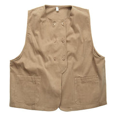 Men's Vintage Loose Workwear Double Breasted Vest 29050315M