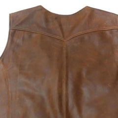 Men's Vintage V-Neck Leather Vest
