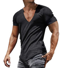 【24-hour shipping out】Men's Slim Fit Short Sleeve Sport V-Neck Top T-Shirt 81387684X