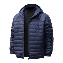 Men's Solid Color Casual Hooded Short Cotton Jacket 22653239X