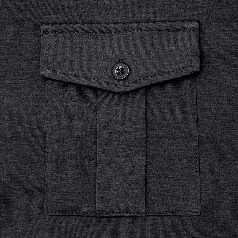 Men's Casual Solid Color Lapel Long Sleeve Polo Shirt 33969571M