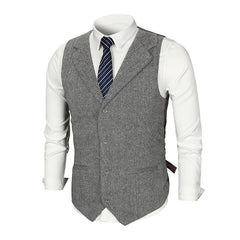 Men's Vintage Lapel Slim Single Breasted Suit Vest 38261597M