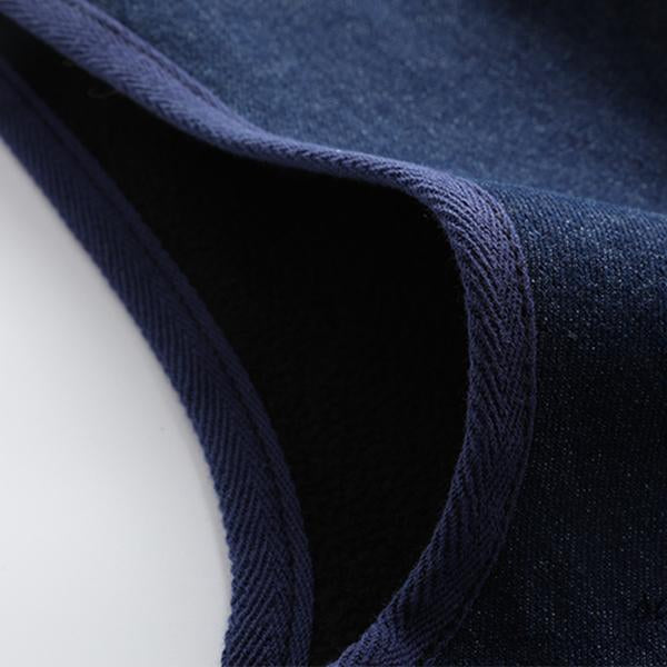 Men's Vintage Thin Fleece Workwear Denim Vest 89962464M