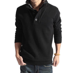 Men's Stand Collar Solid Color Pullover Sweater 81711636X