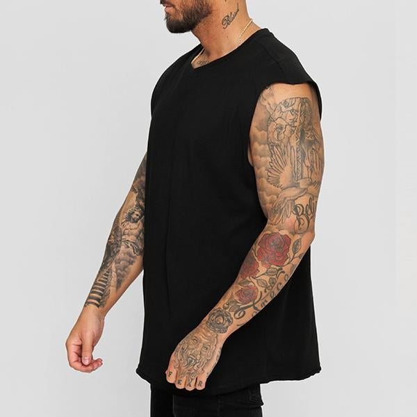 Men's Summer Loose Solid Color Sports Casual Tank Top 35438481M