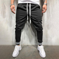 Men's Solid Stitching Elastic Waist Sports Pants 25888091Z