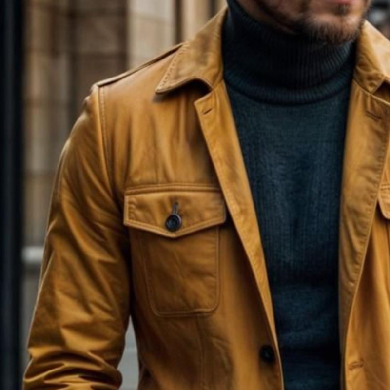 Men's Vintage Casual Multi-Pocket Lapel Jacket 85787063TO