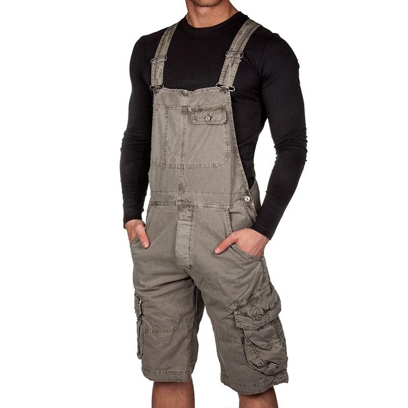 Men’s Dungarees Cargo Shorts Casual Overalls 00360239Z
