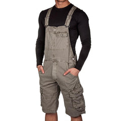 Men’s Dungarees Cargo Shorts Casual Overalls 00360239Z