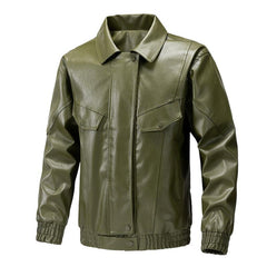 Men's Classic Casual Lapel Leather Jacket 19775422F