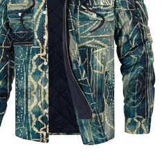 Men's Hooded Retro Graphic Print Thick Shirt Jacket 05107271Z