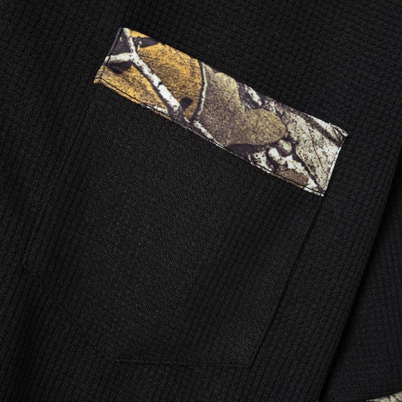 Men's Waffle Colorblock Short Sleeve T-Shirt and Pants Set 95966894Y