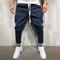 Men's Solid Stitching Elastic Waist Sports Pants 25888091Z