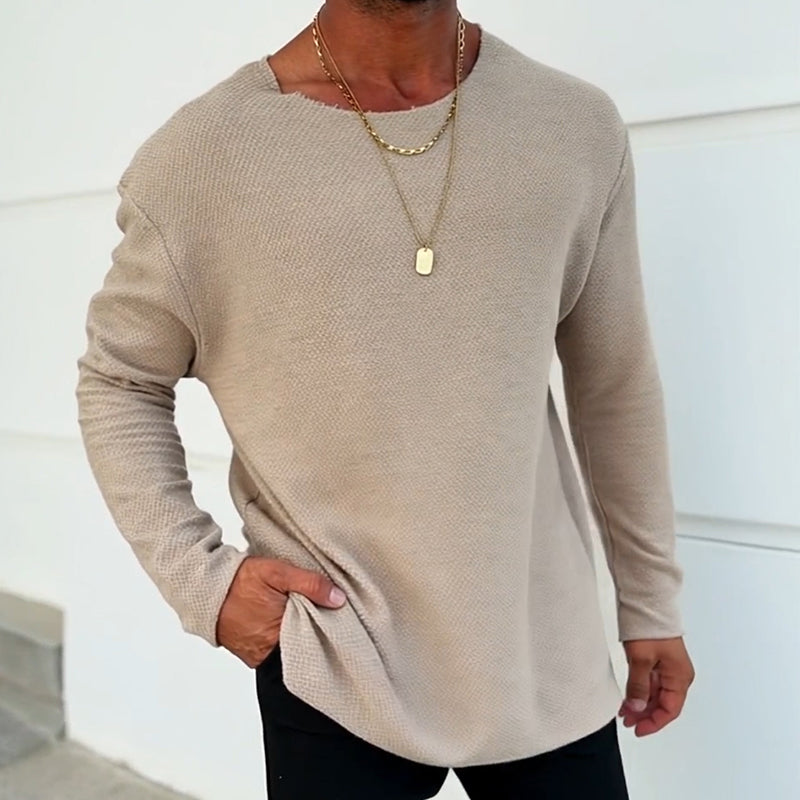 Men's Retro Casual Printed Round Neck Long Sleeve T-Shirt 84995635TO